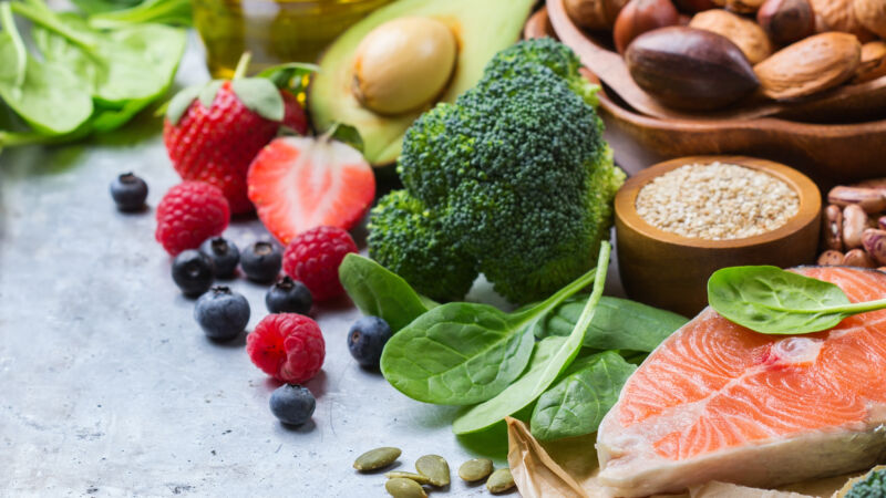 Selection,Of,Healthy,Food,For,Heart,,Life,Concept